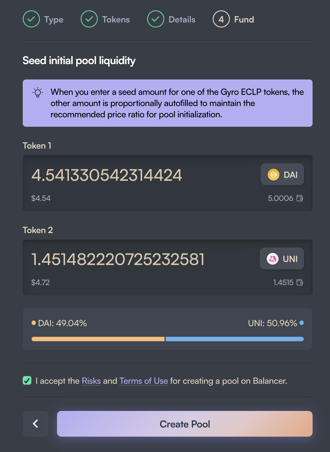 Seeding initial liquidity